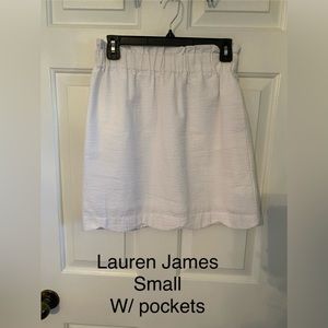 Lauren James seersucker white skirt with pockets